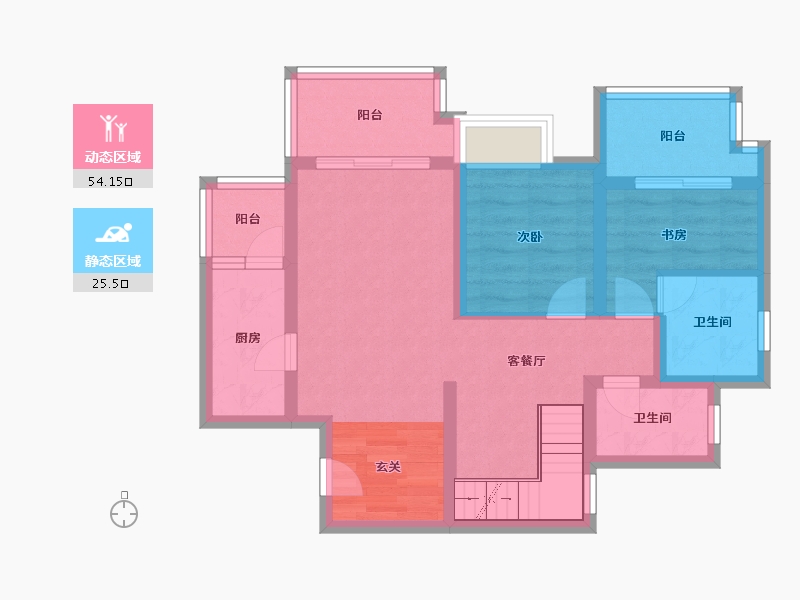 四川省-成都市-榕晟水岸丽府-69.50-户型库-动静分区