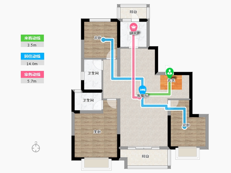 四川省-成都市-新城金樾华府-90.37-户型库-动静线