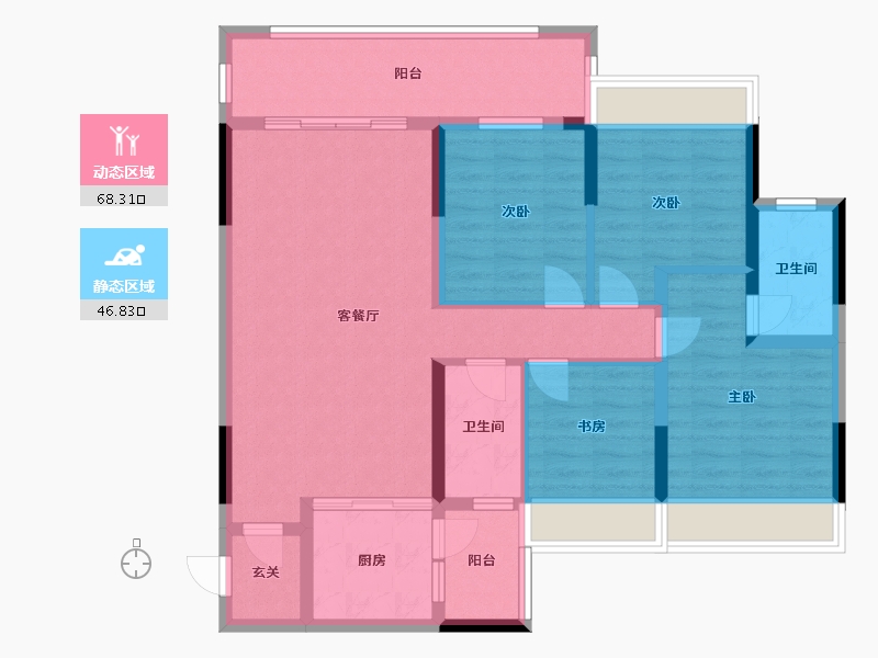 广西壮族自治区-桂林市-交投地产兴进漓江悦府-102.33-户型库-动静分区