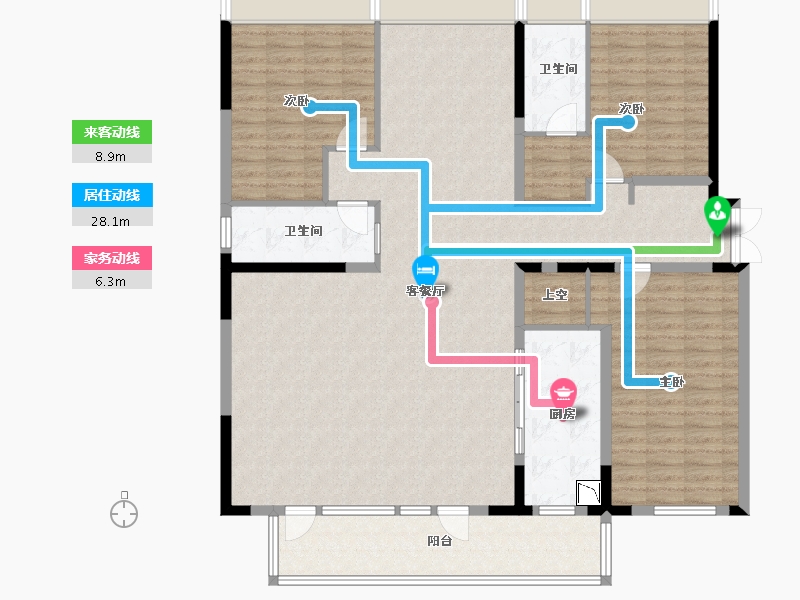 四川省-成都市-武侯金茂府-162.55-户型库-动静线