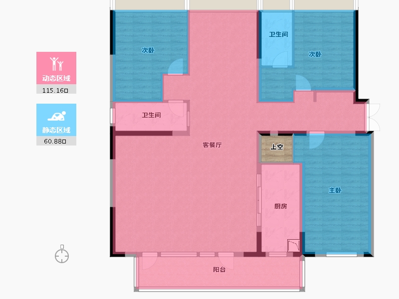 四川省-成都市-武侯金茂府-162.55-户型库-动静分区