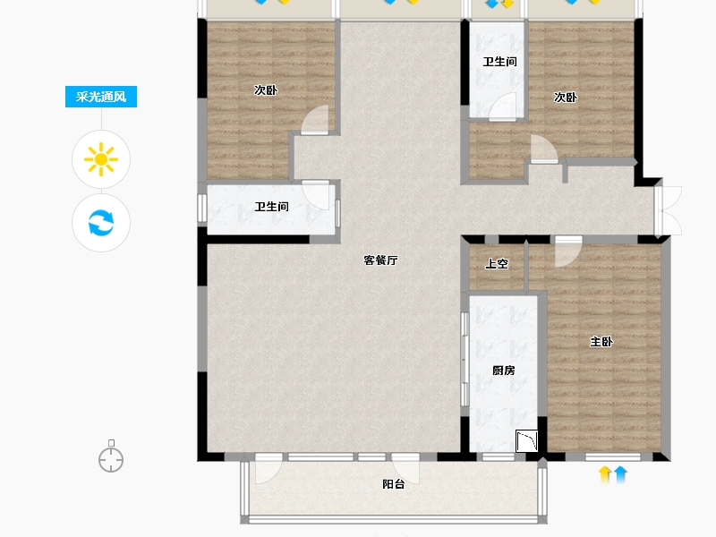 四川省-成都市-武侯金茂府-162.55-户型库-采光通风