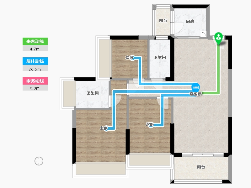 广西壮族自治区-贵港市-润月·公园里-83.43-户型库-动静线