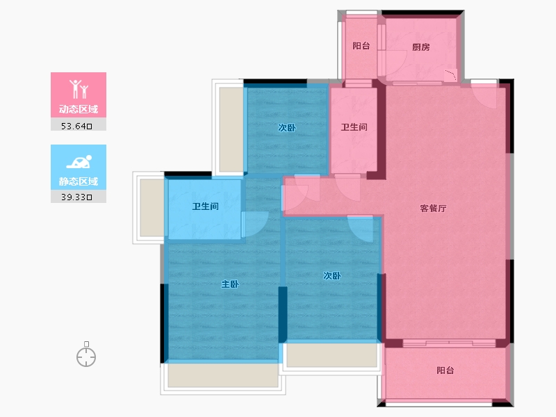 广西壮族自治区-贵港市-润月·公园里-83.43-户型库-动静分区