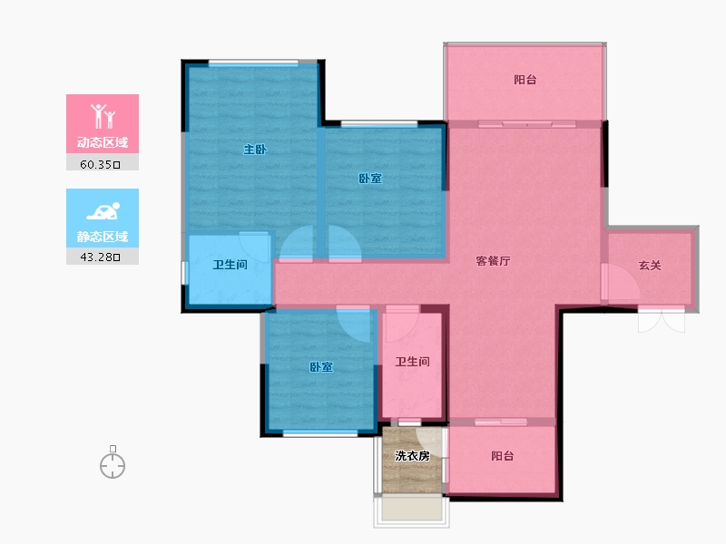 四川省-成都市-永兴滨湖一号-97.85-户型库-动静分区