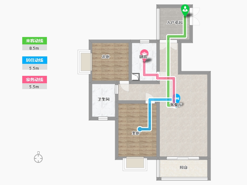 贵州省-贵阳市-泰和广场-71.20-户型库-动静线