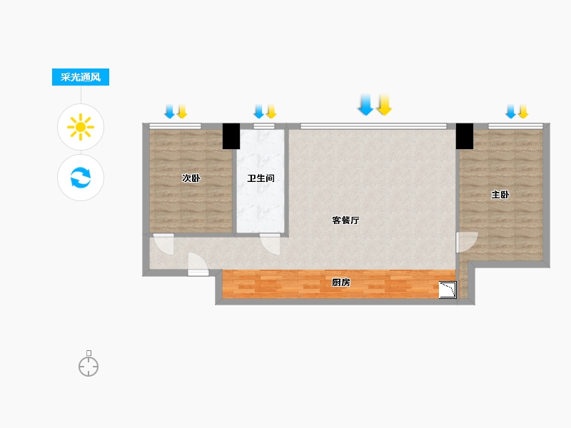 四川省-成都市-金融街融御-84.73-户型库-采光通风