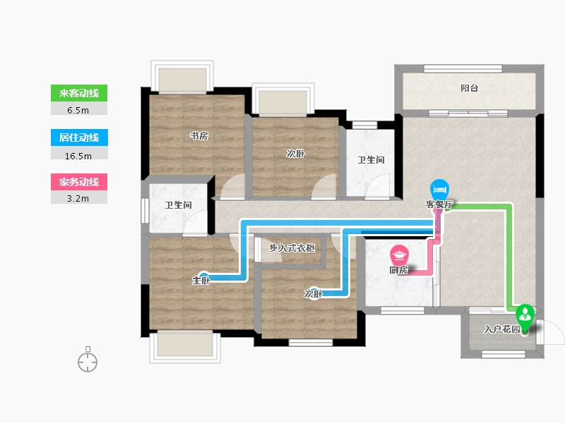 贵州省-遵义市-广厦银河壹号-85.32-户型库-动静线