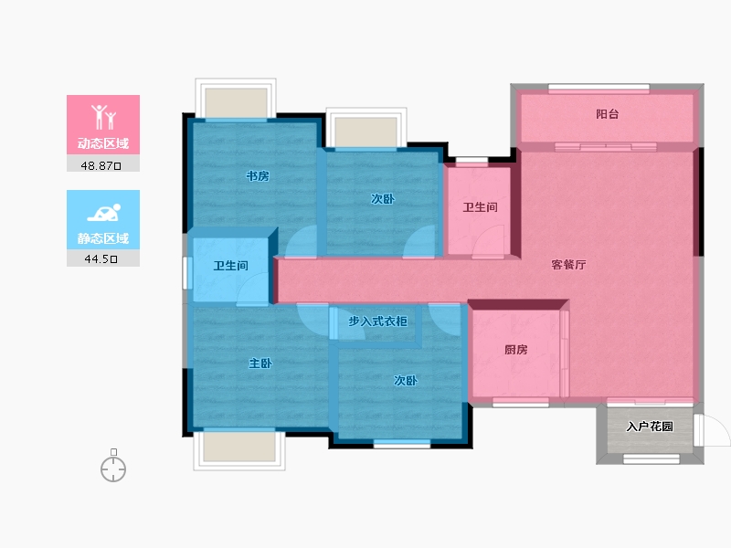 贵州省-遵义市-广厦银河壹号-85.32-户型库-动静分区