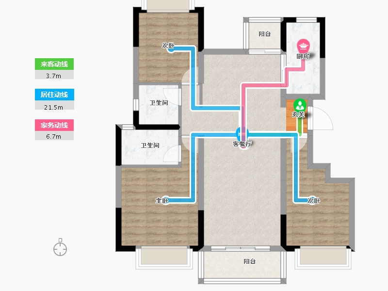 四川省-成都市-新城金樾华府-90.73-户型库-动静线