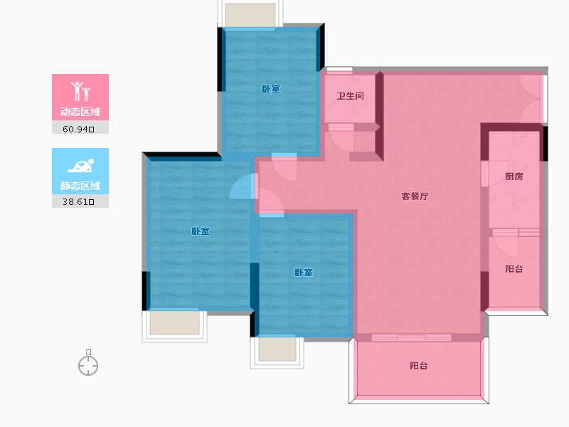 四川省-眉山市-家园佳居国际印象-87.97-户型库-动静分区