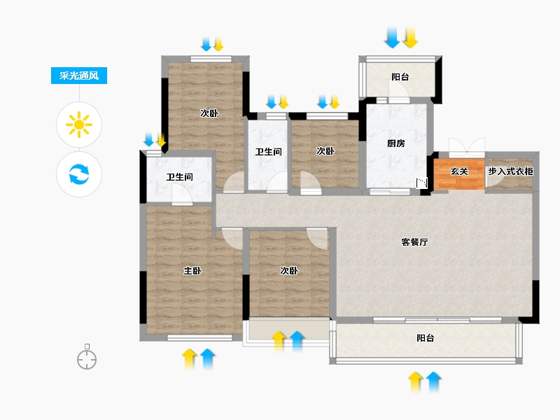 四川省-成都市-首开龙湖景粼玖序-114.47-户型库-采光通风