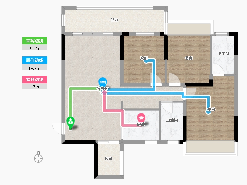 广西壮族自治区-桂林市-交投地产兴进漓江悦府-93.39-户型库-动静线