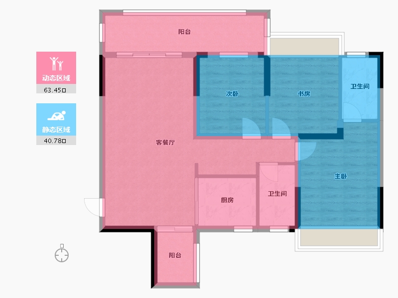 广西壮族自治区-桂林市-交投地产兴进漓江悦府-93.39-户型库-动静分区