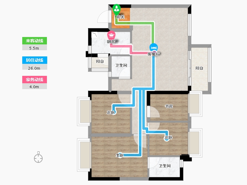 四川省-成都市-新城金樾华府-86.11-户型库-动静线