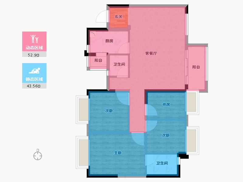 四川省-成都市-新城金樾华府-86.11-户型库-动静分区