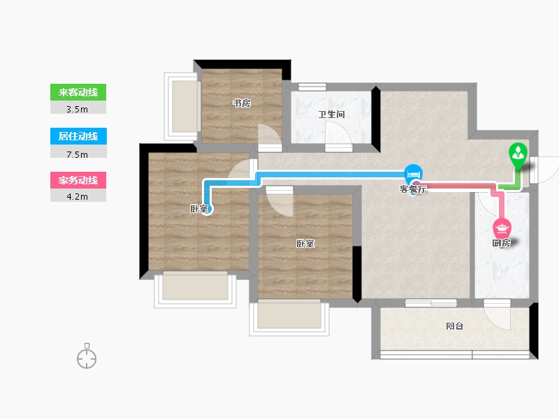 四川省-成都市-招商 中央华城-63.23-户型库-动静线