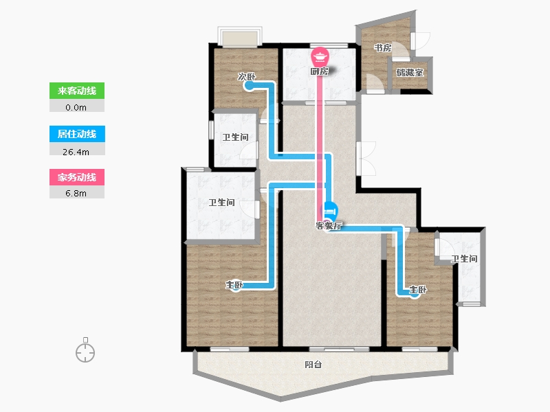 四川省-成都市-招商大魔方玺悦轩-135.28-户型库-动静线