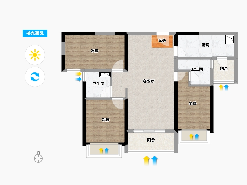 四川省-成都市-金融街融府-74.16-户型库-采光通风