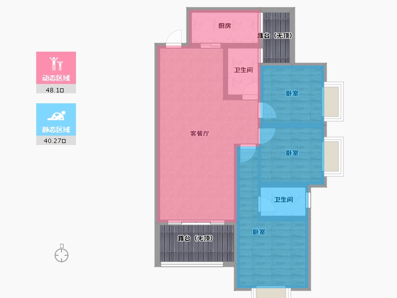 贵州省-安顺市-凯旋公园里-89.41-户型库-动静分区