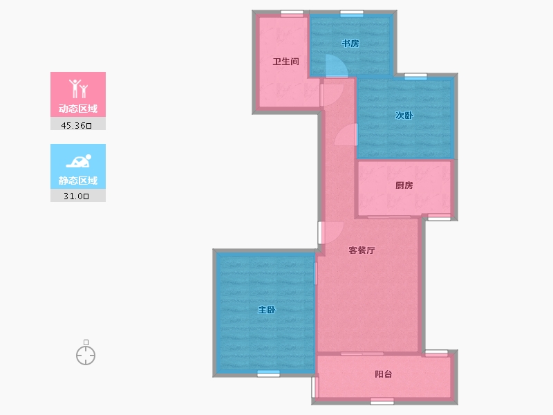 上海-上海市-绿地香缇-68.48-户型库-动静分区