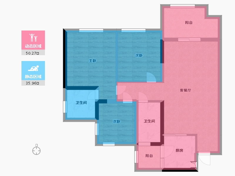 四川省-宜宾市-邦泰·白沙鹭岛（西区）-75.91-户型库-动静分区