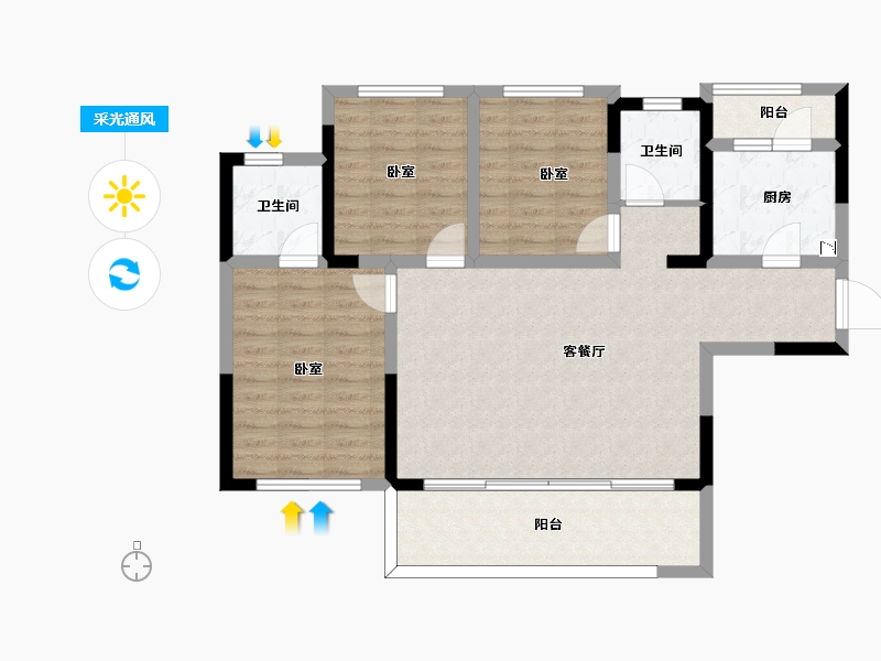 四川省-成都市-融创九天一城-91.83-户型库-采光通风