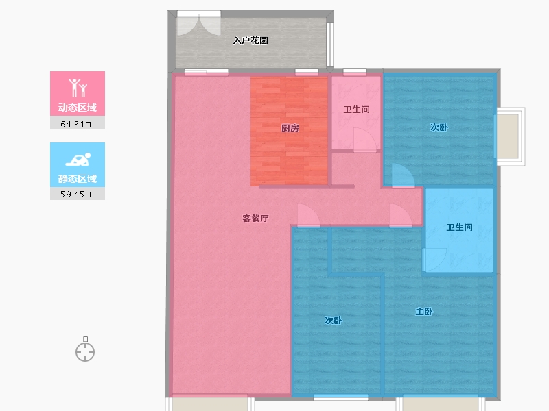 贵州省-贵阳市-城南枫竹苑熙苑-124.07-户型库-动静分区