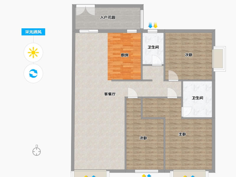 贵州省-贵阳市-城南枫竹苑熙苑-124.07-户型库-采光通风