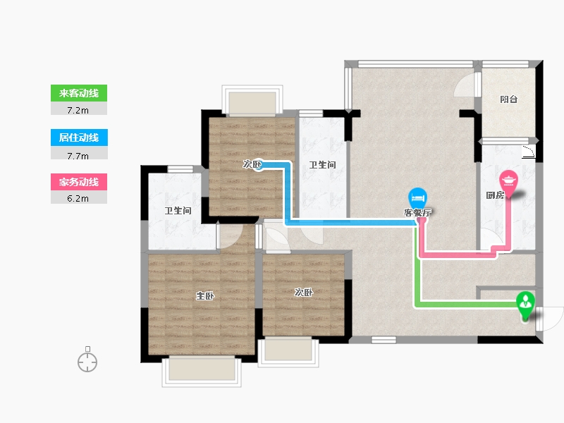 贵州省-贵阳市-贵阳恒大未来城-105.40-户型库-动静线