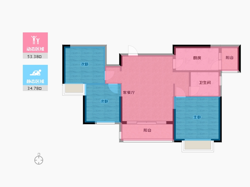 贵州省-贵阳市-贵阳恒大未来城-79.20-户型库-动静分区