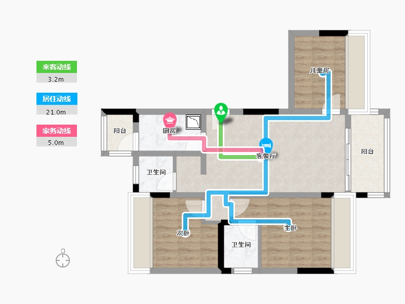 四川省-成都市-西双楠漫里-67.32-户型库-动静线