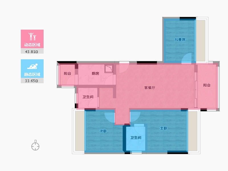 四川省-成都市-西双楠漫里-67.32-户型库-动静分区