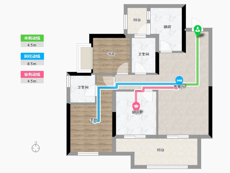 贵州省-遵义市-金科汇川城-76.13-户型库-动静线