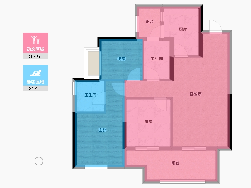 贵州省-遵义市-金科汇川城-76.13-户型库-动静分区