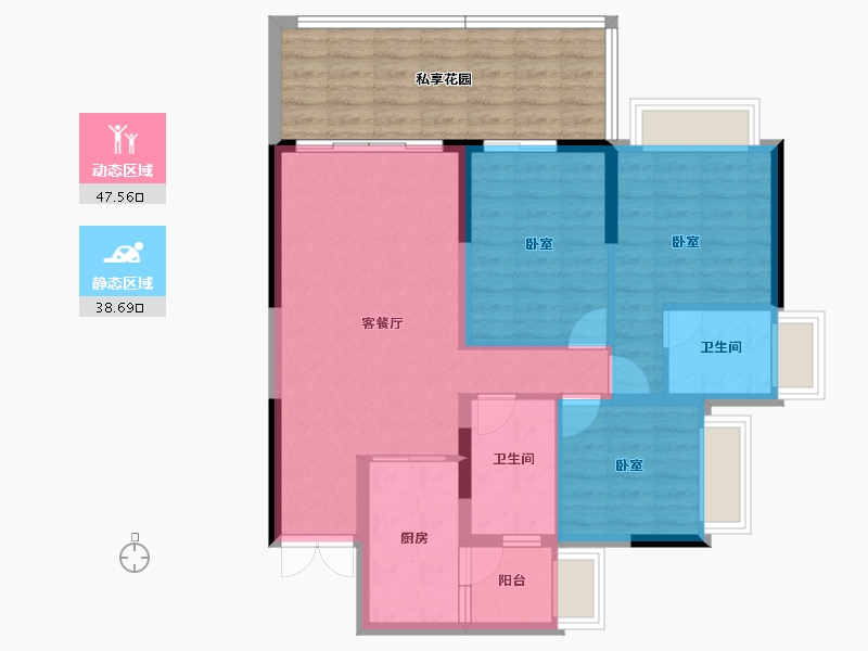 贵州省-贵阳市-益华湖湾-93.19-户型库-动静分区