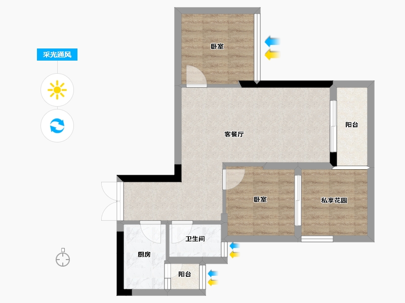 贵州省-贵阳市-益华湖湾-56.26-户型库-采光通风