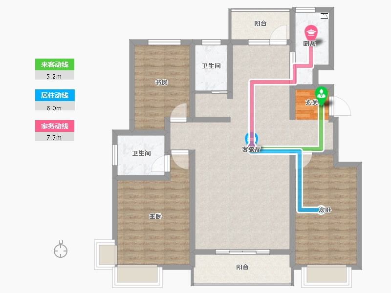 河北省-石家庄市-智慧健康城-106.93-户型库-动静线