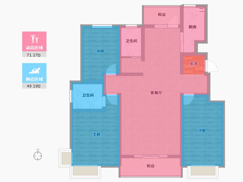 河北省-石家庄市-智慧健康城-106.93-户型库-动静分区