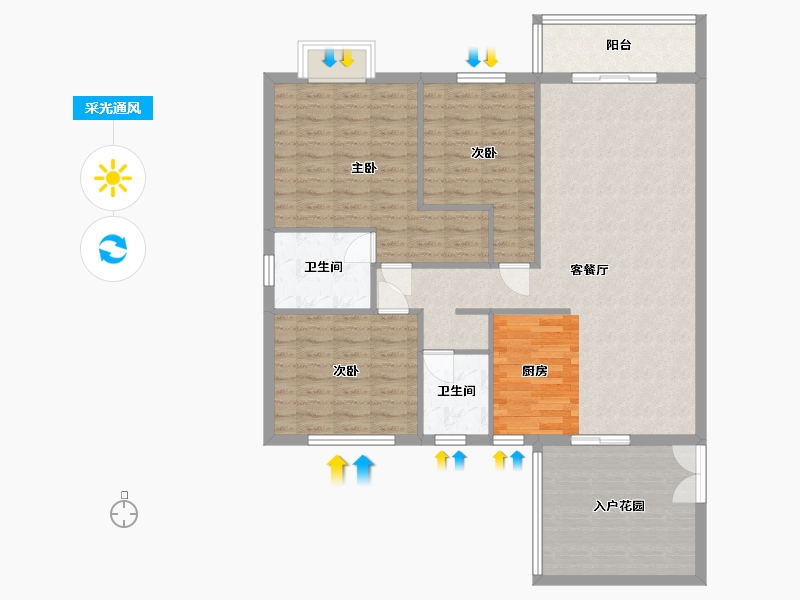 贵州省-贵阳市-城南枫竹苑熙苑-114.26-户型库-采光通风