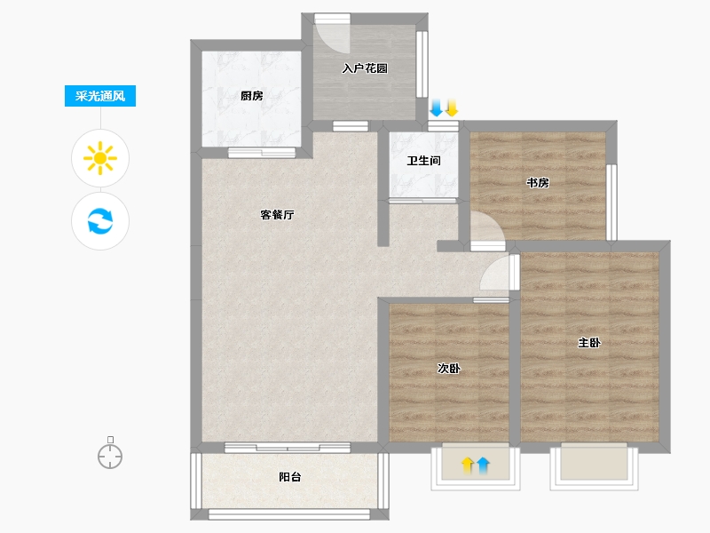 贵州省-贵阳市-理想城-79.22-户型库-采光通风