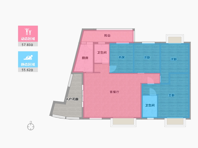 贵州省-贵阳市-城南枫竹苑熙苑-113.01-户型库-动静分区