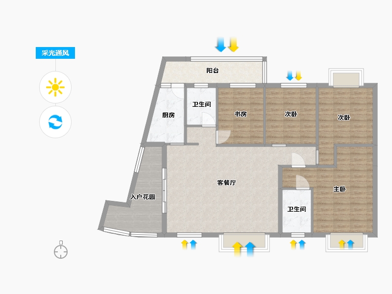 贵州省-贵阳市-城南枫竹苑熙苑-113.01-户型库-采光通风