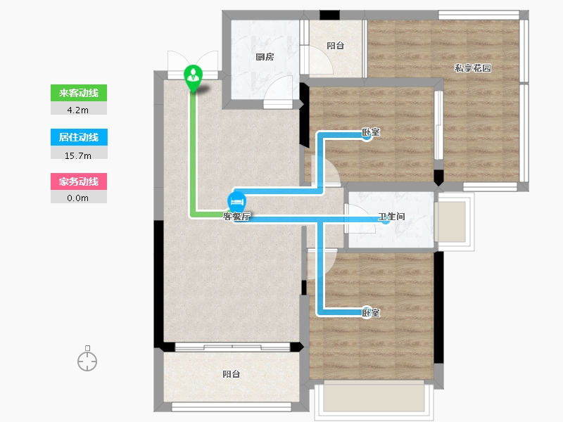 贵州省-贵阳市-益华湖湾-75.36-户型库-动静线