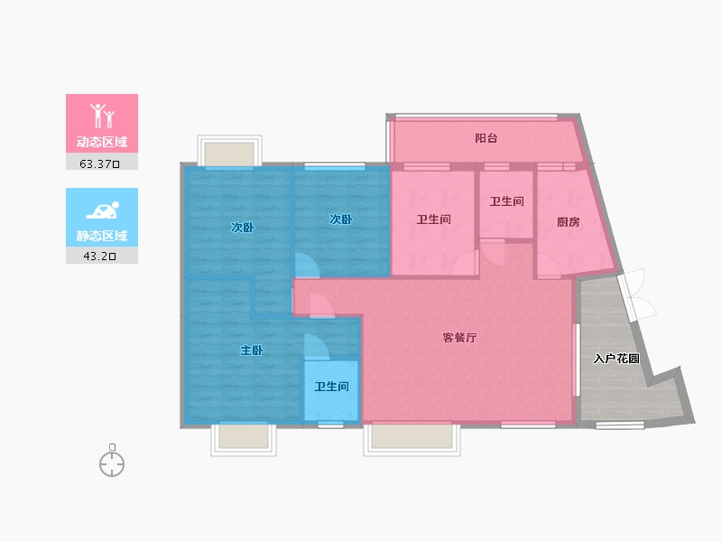 贵州省-贵阳市-城南枫竹苑熙苑-106.01-户型库-动静分区