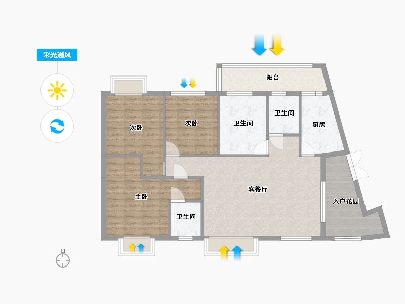 贵州省-贵阳市-城南枫竹苑熙苑-106.01-户型库-采光通风