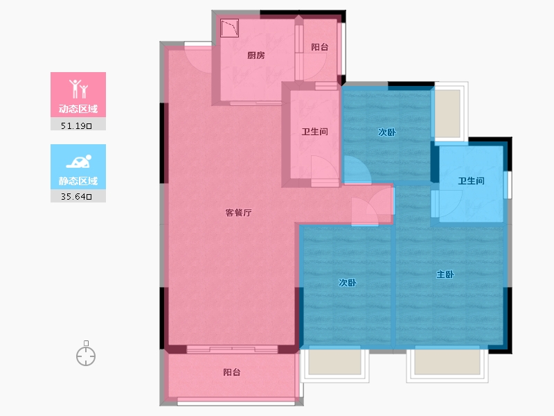 贵州省-贵阳市-贵阳恒大文化旅游城-77.00-户型库-动静分区