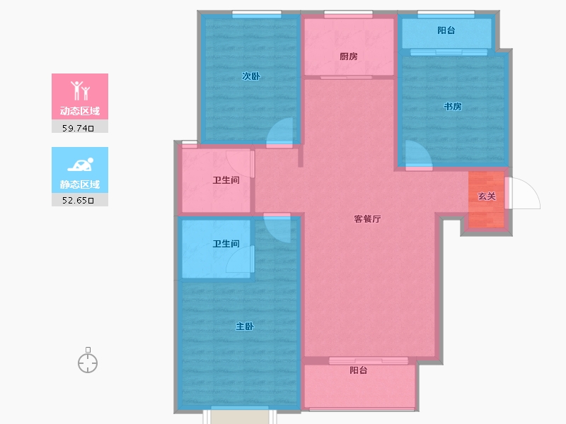 河北省-石家庄市-智慧健康城-101.00-户型库-动静分区