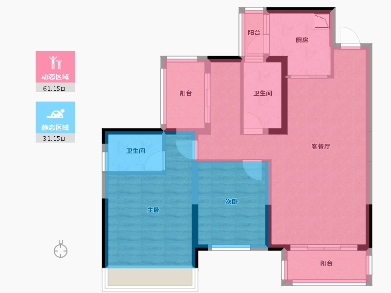 四川省-成都市-奥园玖俪湾-81.57-户型库-动静分区