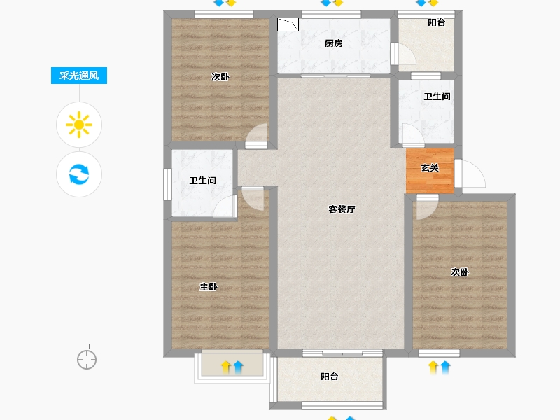 河北省-石家庄市-智慧健康城-103.00-户型库-采光通风